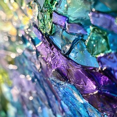 Poster - Striking colorful glass piece with unique shapes and patterns capturing light and attention