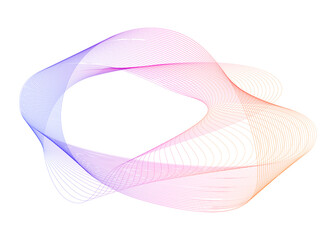 Poster - Abstract fluid wave design with gradient lines in blue, pink, and orangeideal for cosmetics, fashion, textile patterns, technology branding, wellness. Perfect for modern marketing, packaging, digital
