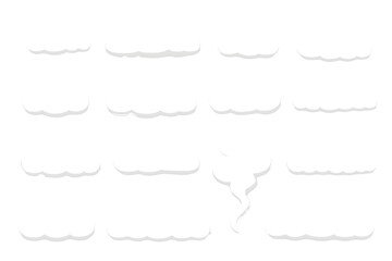 Poster - Different types of cloud shapes vector cartoon icons isolated on white background