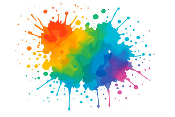 Poster - Colorful paint splash illustration in bright rainbow spectrum, decorative vector art for design element and background