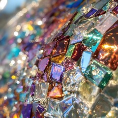 Poster - Captivating colorful glass sculpture with artistic design elements illuminating its surroundings