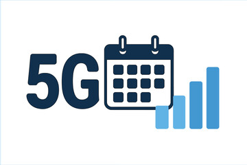 Poster - 5g technology rollout schedule and network performance vector icon for internet and communication