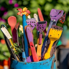 Poster - Vibrant bunch of colorful paint brushes perfect for artists seeking inspiration and creative expression
