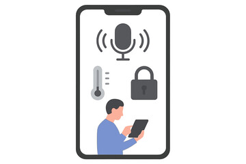 Poster - Using smartphone for controlling home functions with voice command and security options available