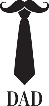 Fathers day icon mustache tie dad silhouette