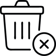 Poster - Trash can delete icon silhouette isolated on transparent background