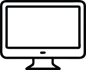 Poster - Computer monitor silhouette icon isolated on transparent background