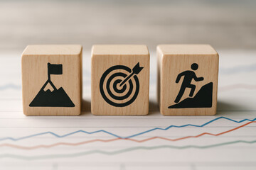 Poster - This illustrates the pursuit achievement through strategic progress and goal-oriented effort in a business context