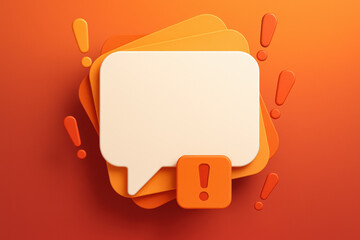 Poster - This stylized composition layered speech bubbles with exclamation marks symbolizes communication urgency and dynamic interaction in business context