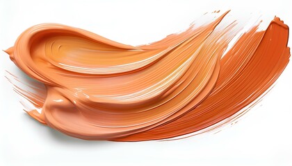 Poster - Hand painted stroke of orange paint brush isolated on white background	