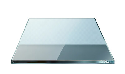 Leinwandbilder - A pristine clear glass surface offers a window to on transparent background