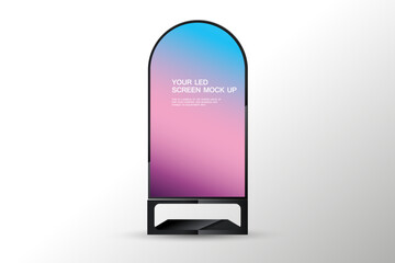Aufkleber - The special shape of Technology LED screen mock up on white background. A half circle LED screen mock up used in advertising space vector