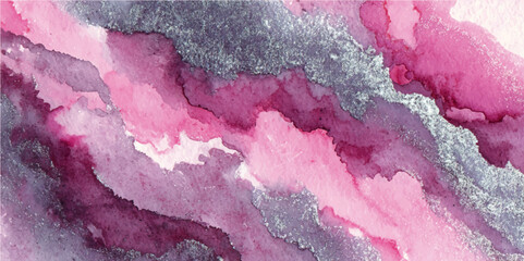 Aufkleber - Elegant Abstract Watercolor Background in Pink and Red Textured Design. Abstract Red Foil Gradient Background With Pastel Pink Shimmer And Blurred, Rough Texture