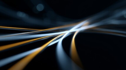 Aufkleber - A dynamic display of colors and lines flows across a dark background. The image combines light and shadow for a striking effect. Ideal for modern tech or design projects. AI