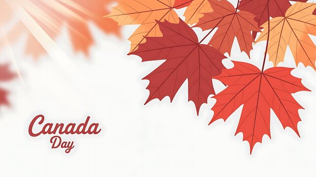 1st of july, Canada day banner design of maple leaves on white background with copy space, Canadian patriotic banner, flyer, header for website, template, created with generative ai