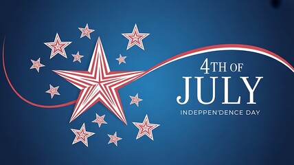 Aufkleber - Fourth of July Party Invitation Template. Illustration of a celebratory 4th of July banner design featuring Stars and Stripes Forever, American day,Happy Independence Day.., created with generative ai