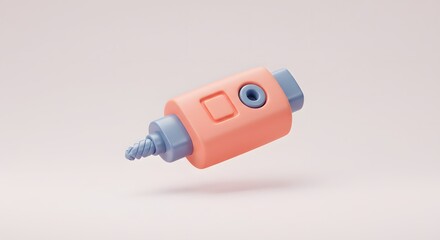 3D Render of a Pastel Pink and Blue Device Gadget Minimalist Design