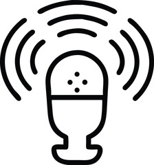 Poster - Podcast microphone silhouette icon isolated on transparent background