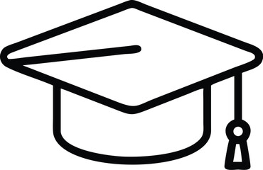 Poster - Graduation cap icon silhouette isolated on transparent background