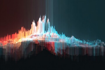 Poster - Financial Graph Showing Dramatic Collapse With Glitch Effects in the Upper Region, Illustrating Instability in Current Market Trends