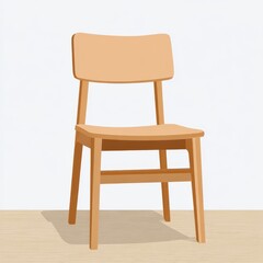 Poster - Light beige wooden chair illustration.