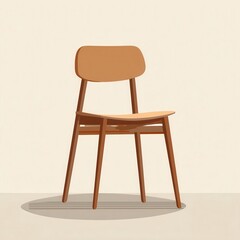 Poster - Simple wooden chair illustration.