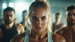 © Pinklife - An intense portrait of a determined athlete surrounded by fellow competitors, capturing the essence of strength, focus, and the drive to succeed in a competitive environment.
