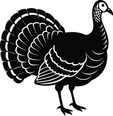 Poster - Thanksgiving turkey silhouette isolated on transparent background