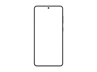 Wall Mural - photo of smartphone similar to android device with thin edge without background. jetblack color. tem