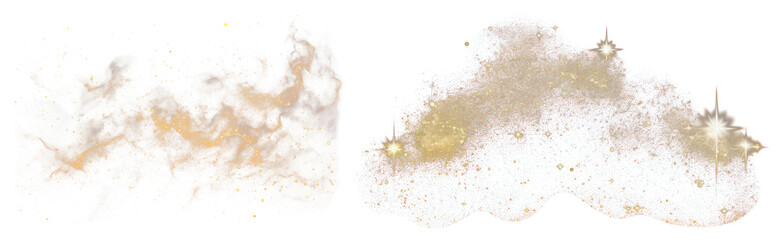 Wall Mural - png cosmic dust and stars, element set on transparent background