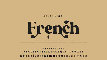 Aufkleber - Minimal luxury font alphabet logo. Typography beauty fashion elegant minimalist serif italic fonts decorative wedding vintage retro logos. vector illustration