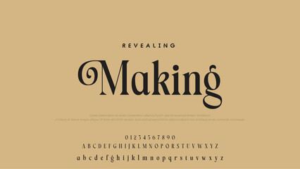 Aufkleber - Beauty Luxury font alphabet logo. Typography beautiful fashion elegant classic letters serif italic fonts decorative wedding vintage font. vector illustration.