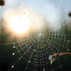 spider web in the morning