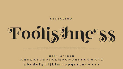 Aufkleber - Beauty Luxury font alphabet logo. Typography beautiful fashion elegant classic letters serif italic fonts decorative wedding vintage font. vector illustration.
