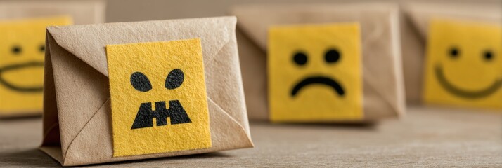 Poster - Email Inbox Filled With Malware Emojis Displaying Various Emotions, Highlighting Security Concerns