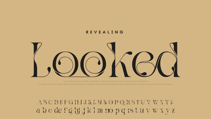 Aufkleber - Beauty Luxury font alphabet logo. Typography beautiful fashion elegant classic letters serif italic fonts decorative wedding vintage font. vector illustration.
