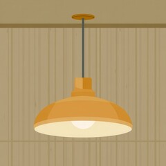 Poster - Decorative hanging light fixture against a wooden wall.