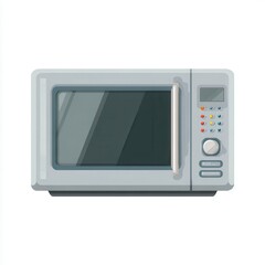 Poster - Gray microwave oven illustration.