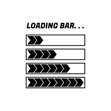 Loading Icons and Progress Bar.  Horizontal Load Indicators.