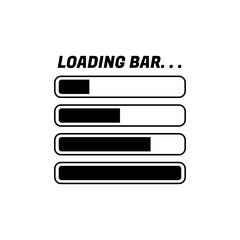 Fototapete - Loading Icons and Progress Bar.  Horizontal Load Indicators.