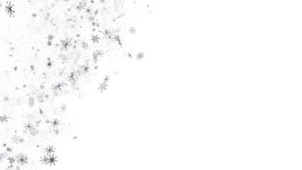 Poster - Glistening Snow Shower: Striking 3D Illustration Showcasing Falling Holiday Snowflakes