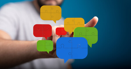 Aufkleber - Teamwork, communication, and problem-solving visualized. Perfect for business, collaboration, and teamwork concepts.