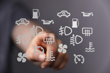 Aufkleber - Learn to identify and understand common car dashboard warning lights and symbols for safe driving.