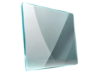 Leinwandbilder - A pristine glass panel shimmering on a stark void capturing light and shadows with sleek on transparent background