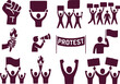 © Saidurra12 - Protest and Solidarity Symbol  Raised Fist Signs and Crowd Vector