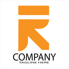 Poster - Letter R Arrow logo design vector illustration