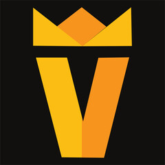 Poster - Letter V Crown Logo Design Template Inspiration Vector Illustration
