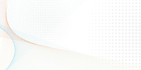 Fototapete - Abstract wavy background. abstract dynamic color lines, waves Smooth curve with dots vector background layout design. Vector illustration. Design template for cover, business ,postcard certificate	