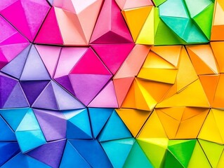 Poster - vibrant geometric arrangement showcasing a spectrum of chromatic hues