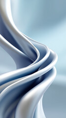 Aufkleber - Fluid wave patterns in soft blue tones create an abstract design with smooth curves. Light background enhances elegance. Concept of home decor, textile design, contemporary art